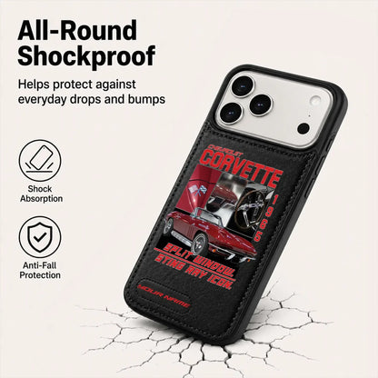 1965 Corvette Personalized Leather Wallet Phone Case