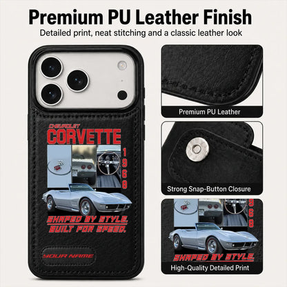 1968 Corvette Personalized Leather Wallet Phone Case