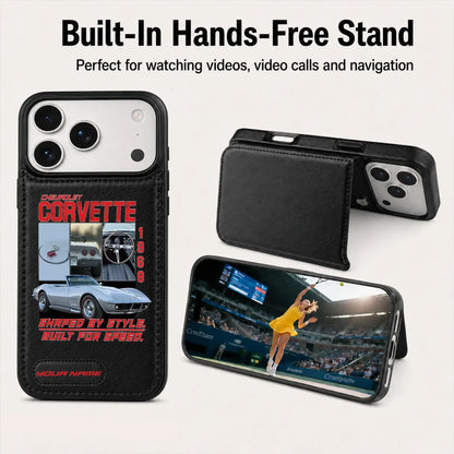 1968 Corvette Personalized Leather Wallet Phone Case