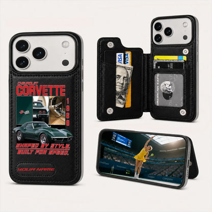 1968 Corvette Personalized Leather Wallet Phone Case