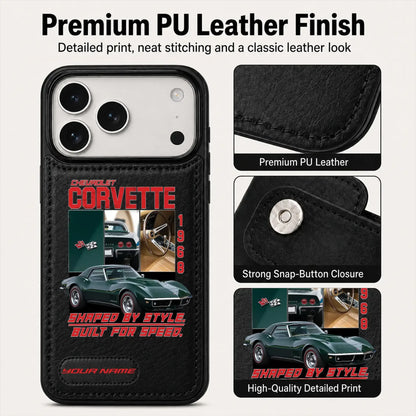 1968 Corvette Personalized Leather Wallet Phone Case