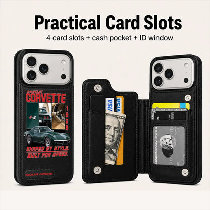 1968 Corvette Personalized Leather Wallet Phone Case