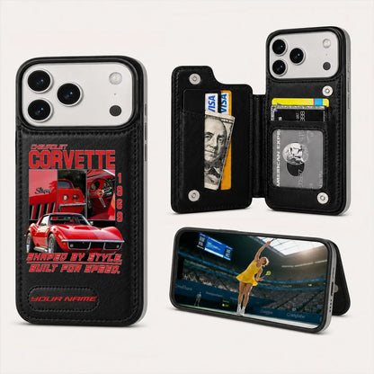 1969 Corvette Personalized Leather Wallet Phone Case