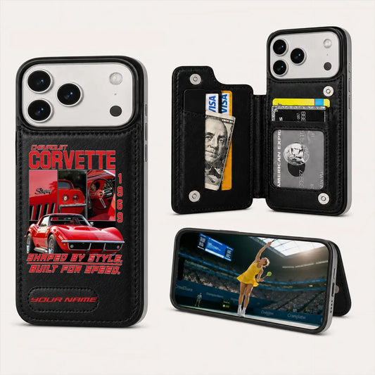 1969 Corvette Personalized Leather Wallet Phone Case