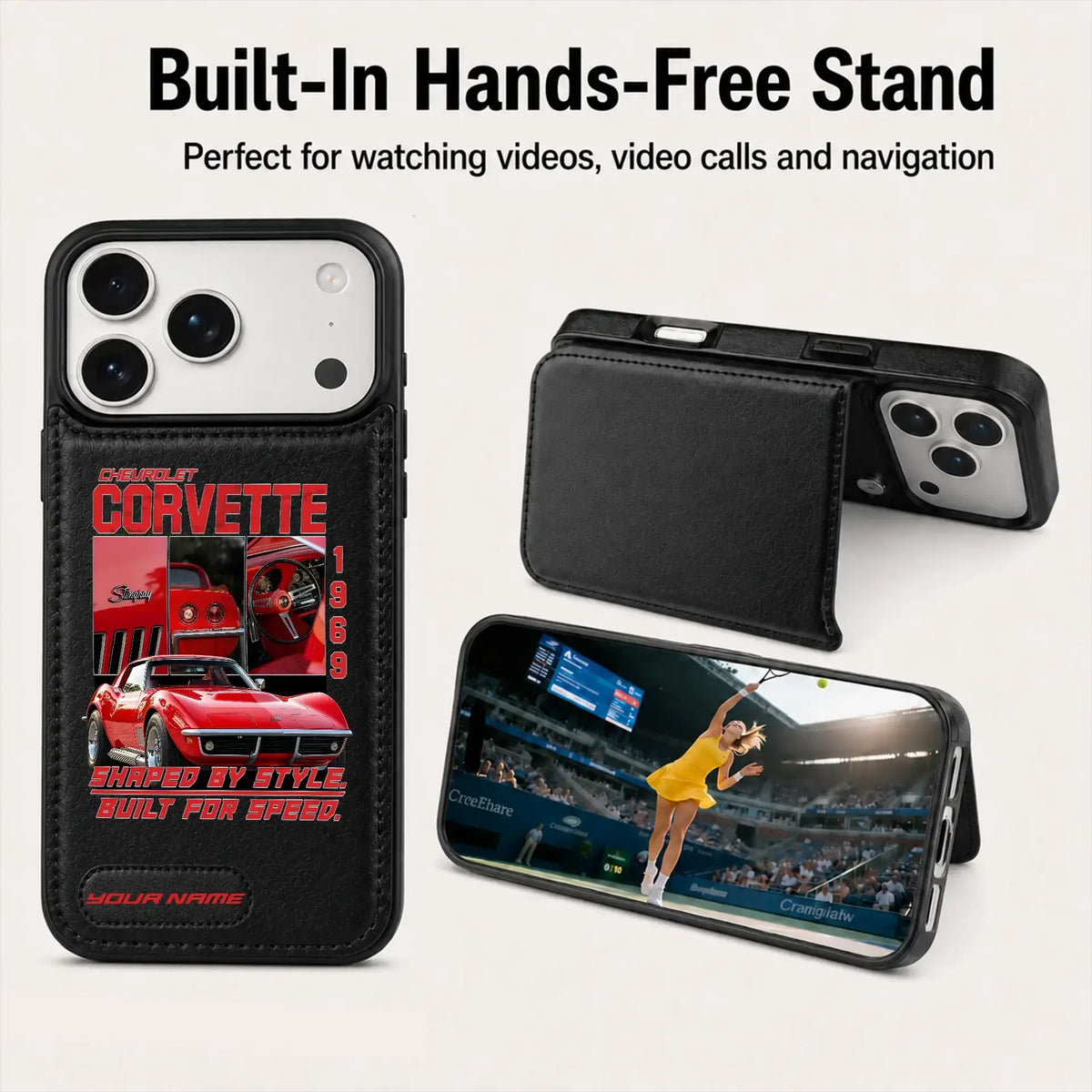 1969 Corvette Personalized Leather Wallet Phone Case