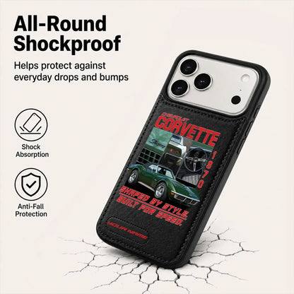 1970 Corvette Personalized Leather Wallet Phone Case