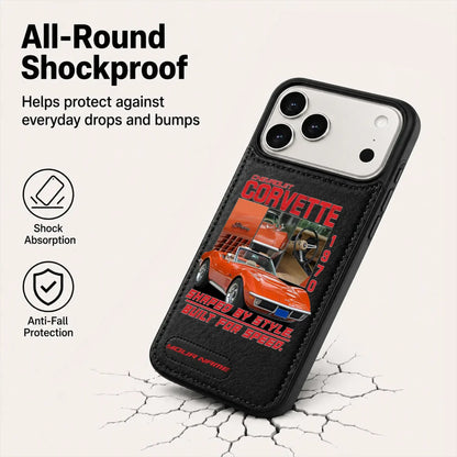 1970 Corvette Personalized Leather Wallet Phone Case