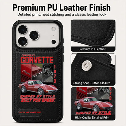 1970 Corvette Personalized Leather Wallet Phone Case