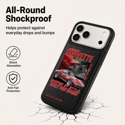 1970 Corvette Personalized Leather Wallet Phone Case