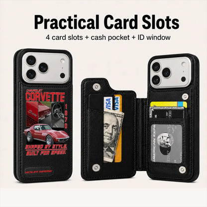 1970 Corvette Personalized Leather Wallet Phone Case