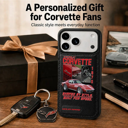 1970 Corvette Personalized Leather Wallet Phone Case