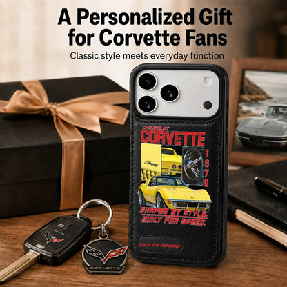 1970 Corvette Personalized Leather Wallet Phone Case