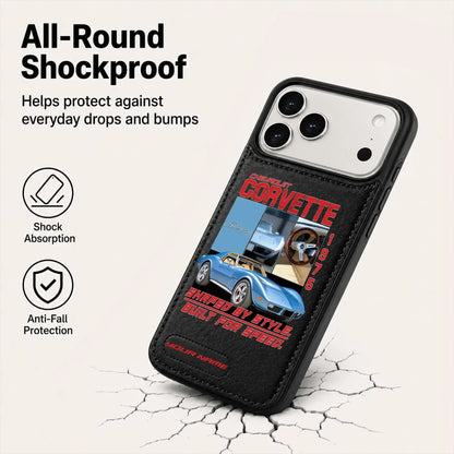 1975 Corvette Personalized Leather Wallet Phone Case