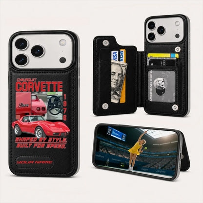 1976 Corvette Personalized Leather Wallet Phone Case