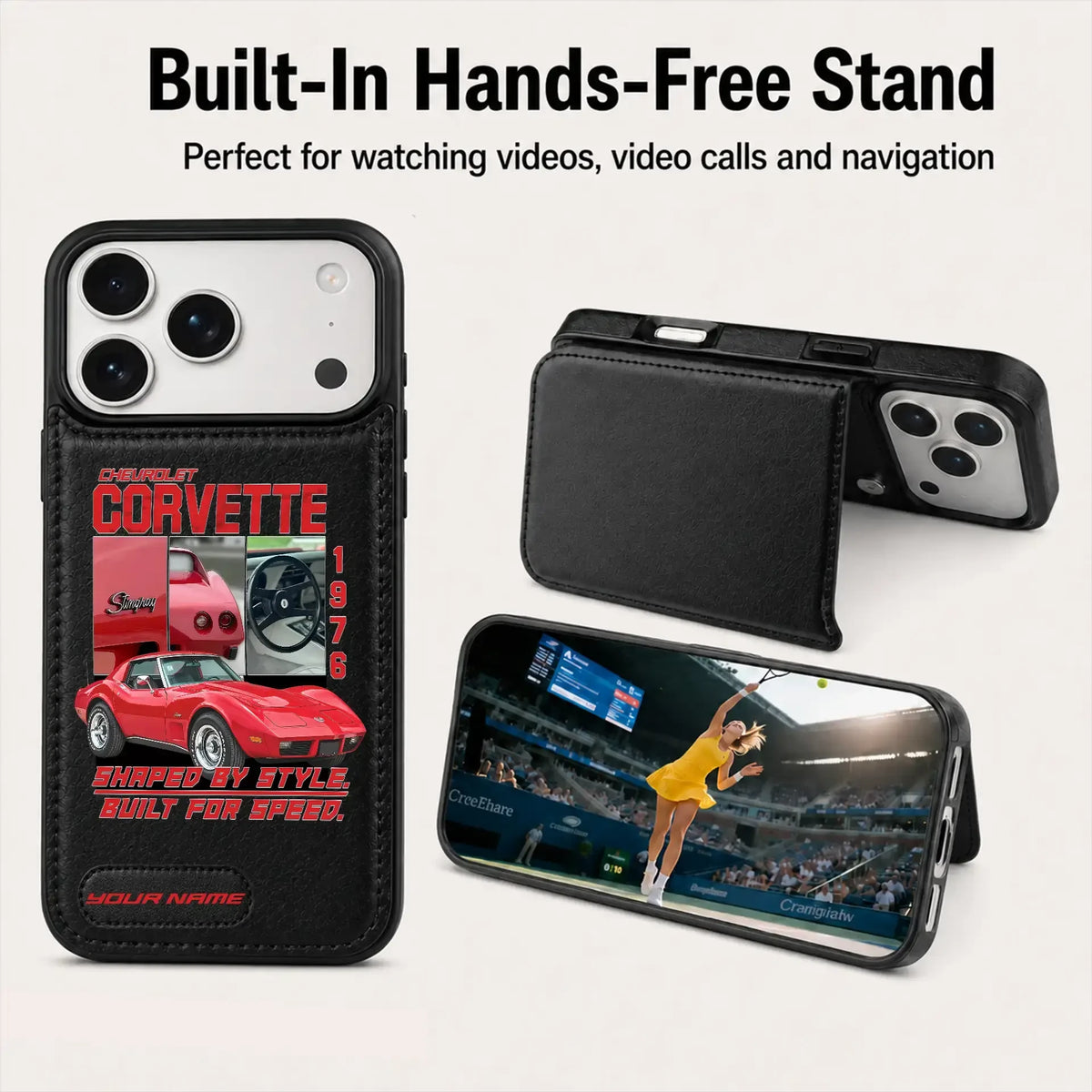 1976 Corvette Personalized Leather Wallet Phone Case