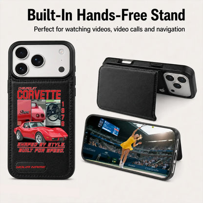 1976 Corvette Personalized Leather Wallet Phone Case