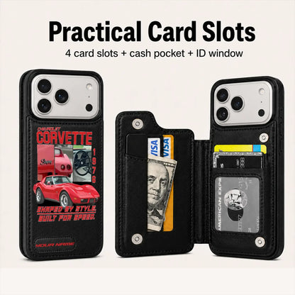 1976 Corvette Personalized Leather Wallet Phone Case