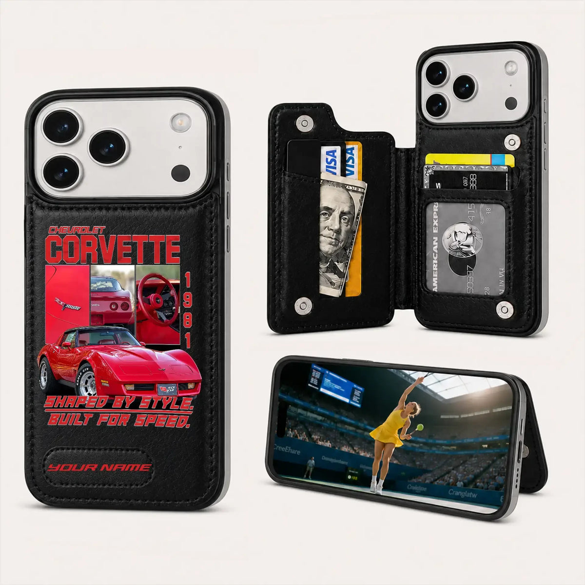 1981 Corvette Personalized Leather Wallet Phone Case