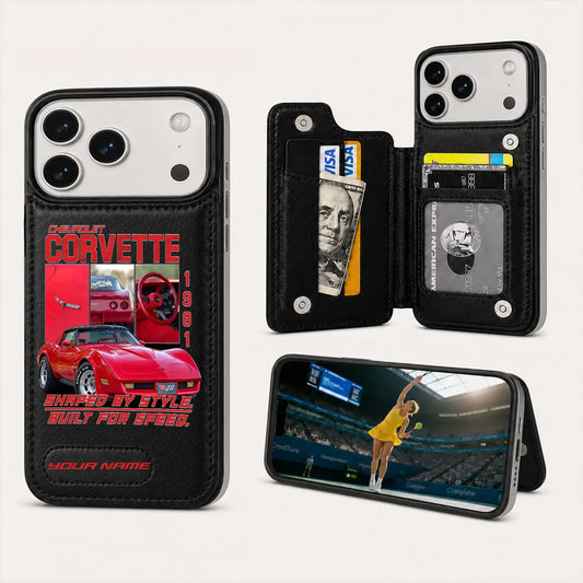1981 Corvette Personalized Leather Wallet Phone Case