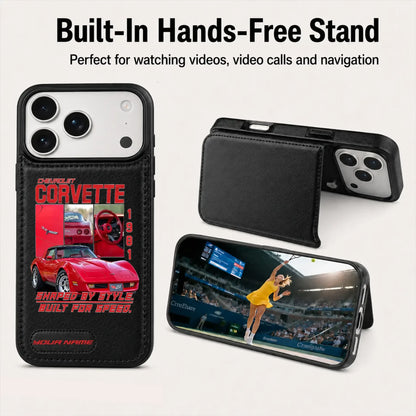 1981 Corvette Personalized Leather Wallet Phone Case