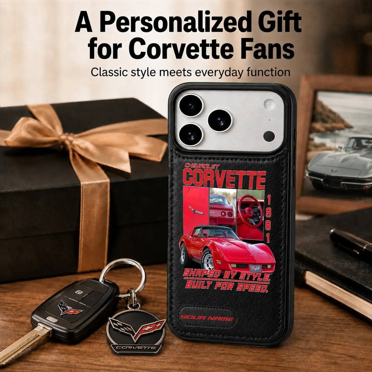 1981 Corvette Personalized Leather Wallet Phone Case