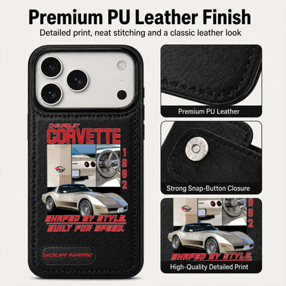 1982 Corvette Personalized Leather Wallet Phone Case