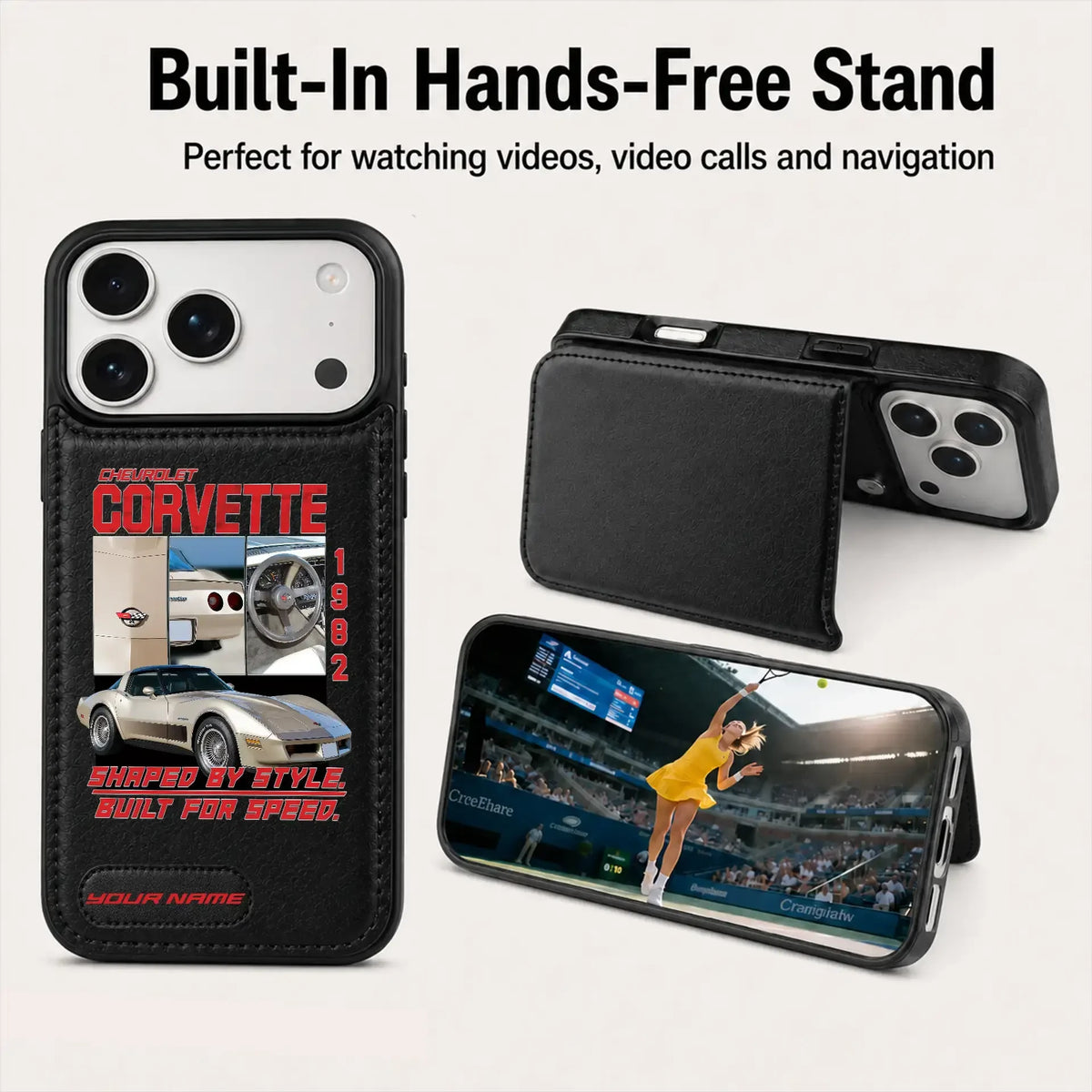 1982 Corvette Personalized Leather Wallet Phone Case