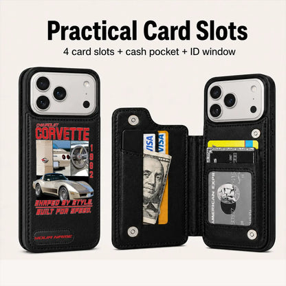 1982 Corvette Personalized Leather Wallet Phone Case