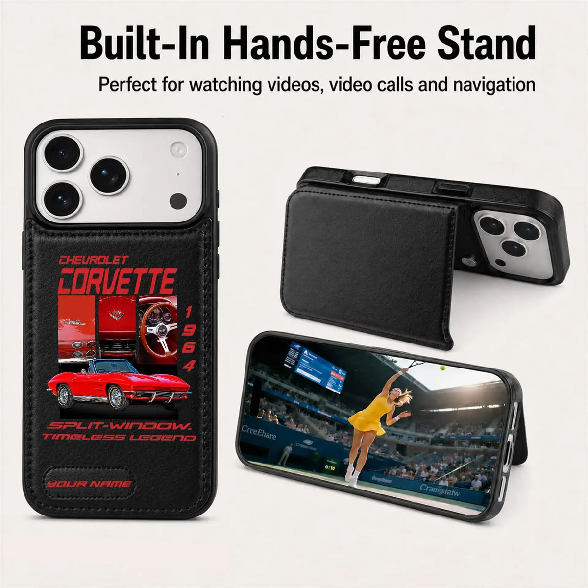 1964 Corvette Personalized Leather Wallet Phone Case