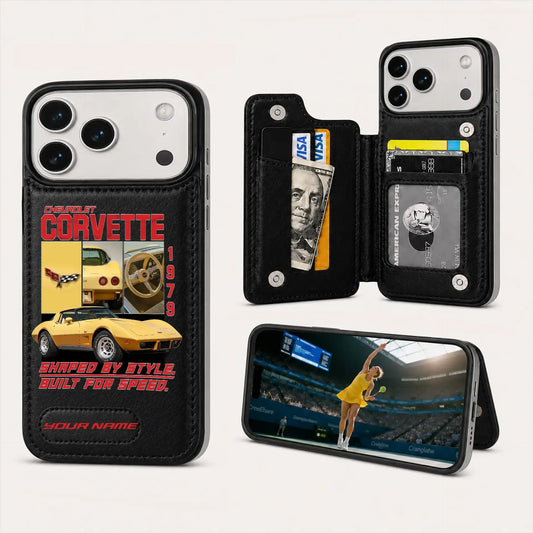 1979 Corvette Personalized Leather Wallet Phone Case