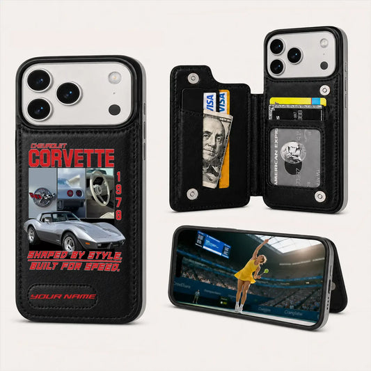 1978 Corvette Personalized Leather Wallet Phone Case