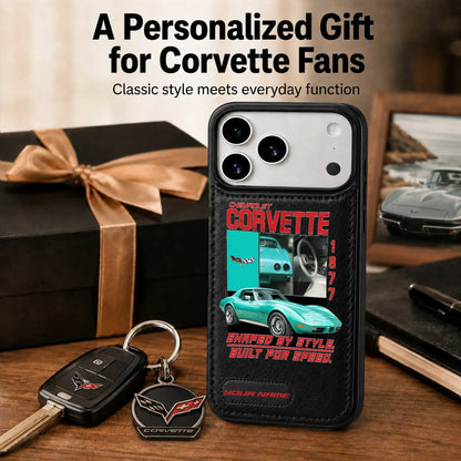 1977 Corvette Personalized Leather Wallet Phone Case