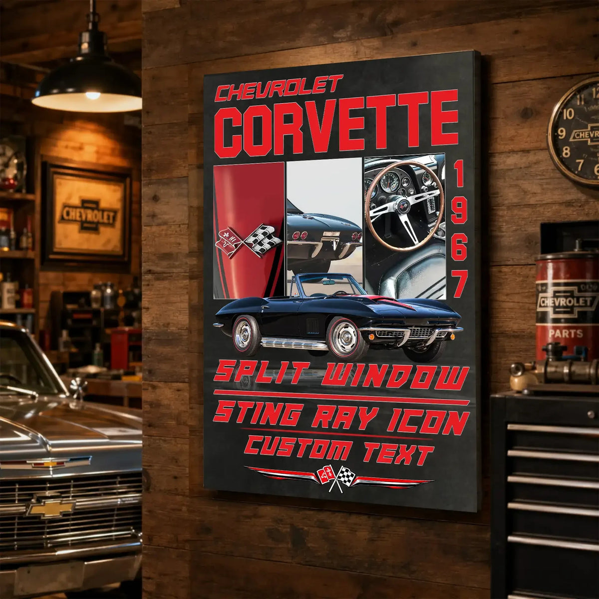Personalized 1967 Corvette Sports Car Canvas Wall Art