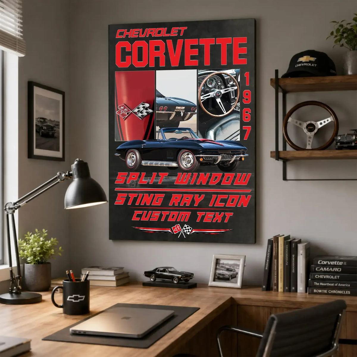 Personalized 1967 Corvette Sports Car Canvas Wall Art