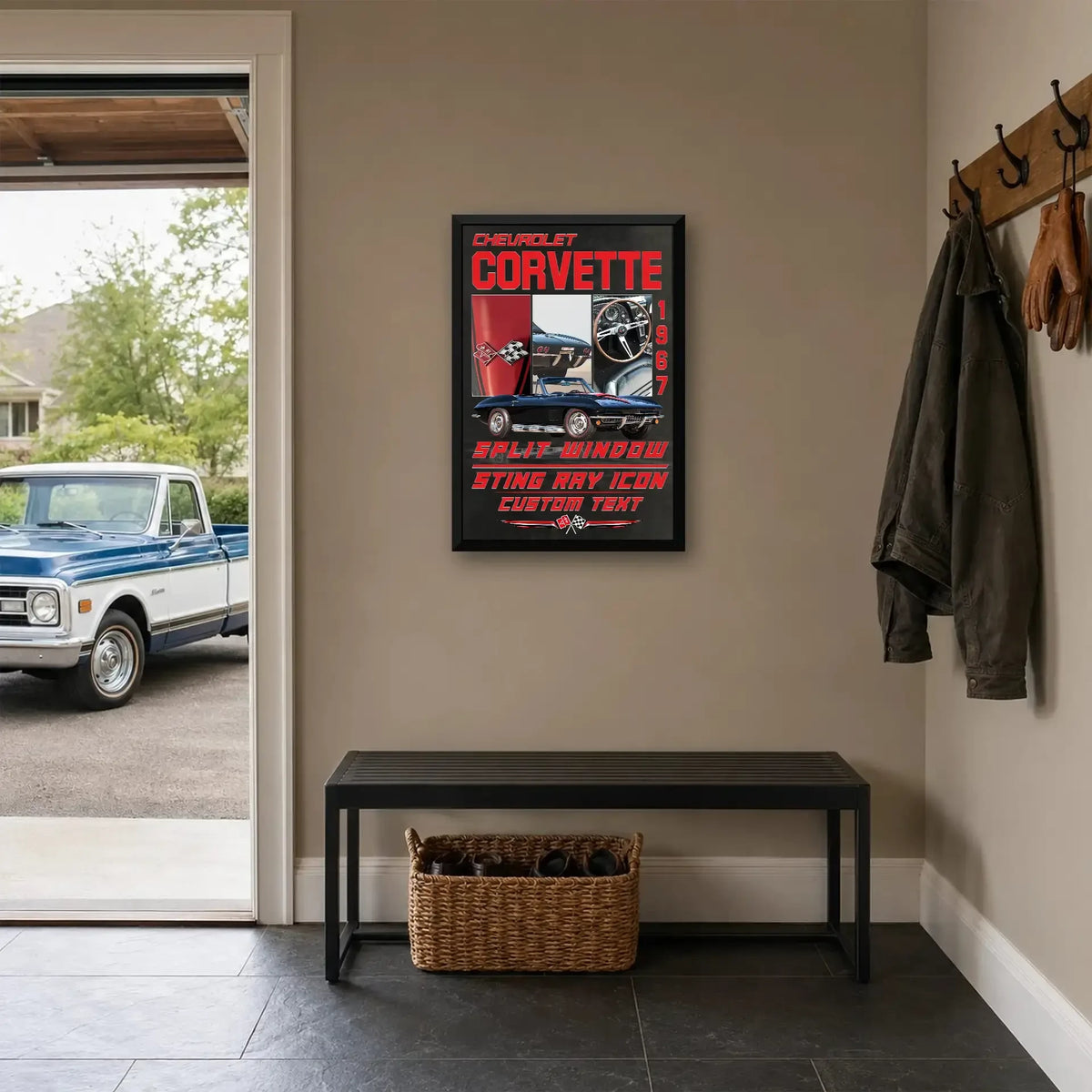 Personalized 1967 Corvette Sports Car Canvas Wall Art