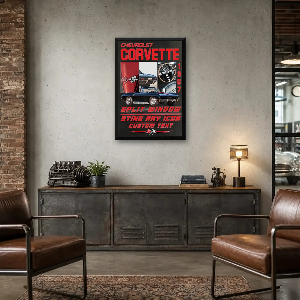 Personalized 1967 Corvette Sports Car Canvas Wall Art