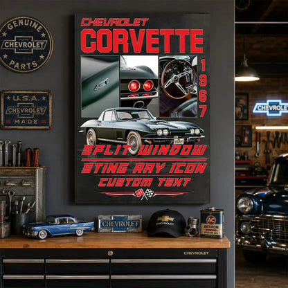 Personalized 1967 Corvette Sports Car Canvas Wall Art