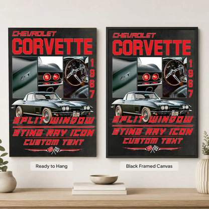Personalized 1967 Corvette Sports Car Canvas Wall Art