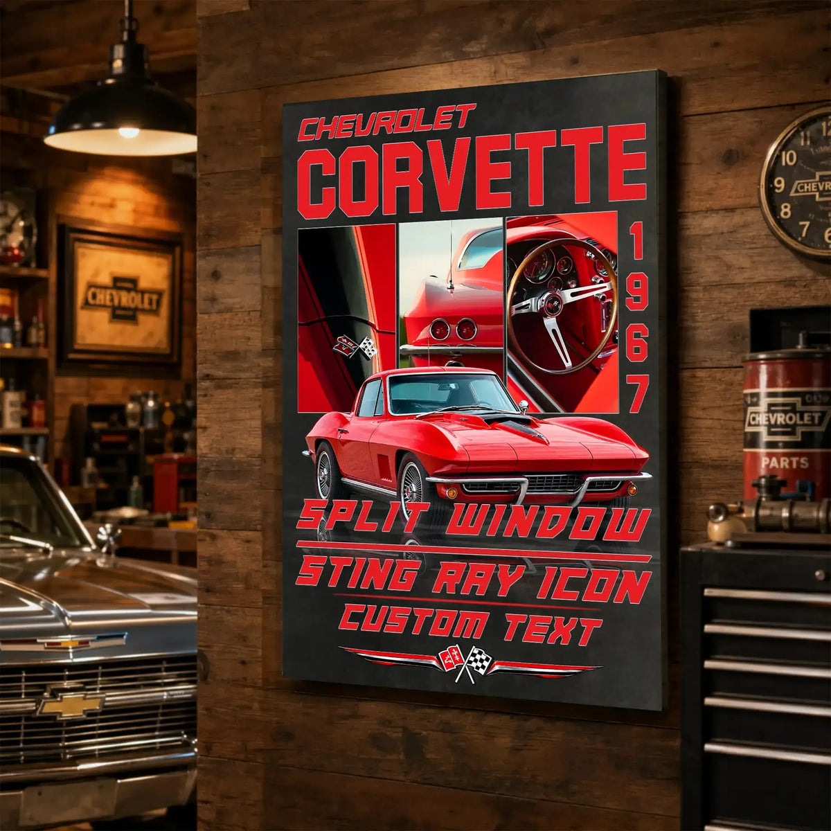 Personalized 1967 Corvette Sports Car Canvas Wall Art
