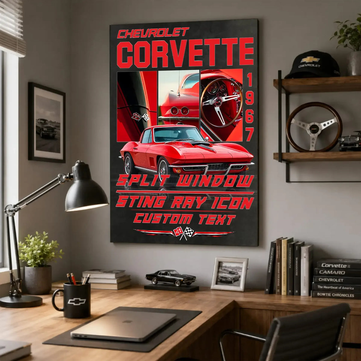 Personalized 1967 Corvette Sports Car Canvas Wall Art