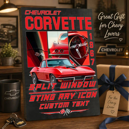 Personalized 1967 Corvette Sports Car Canvas Wall Art