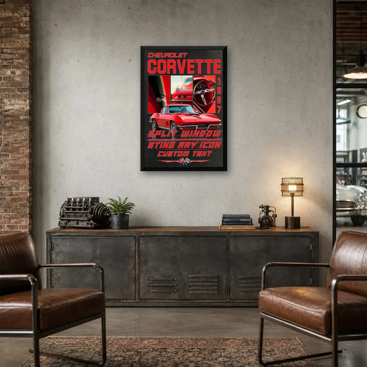 Personalized 1967 Corvette Sports Car Canvas Wall Art