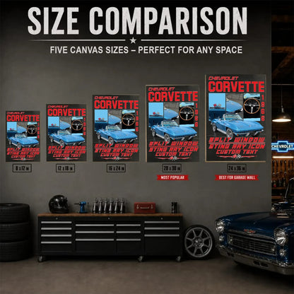 Personalized 1966 Corvette Sports Car Canvas Wall Art