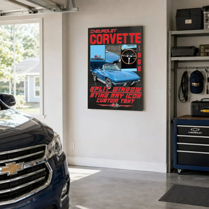 Personalized 1966 Corvette Sports Car Canvas Wall Art