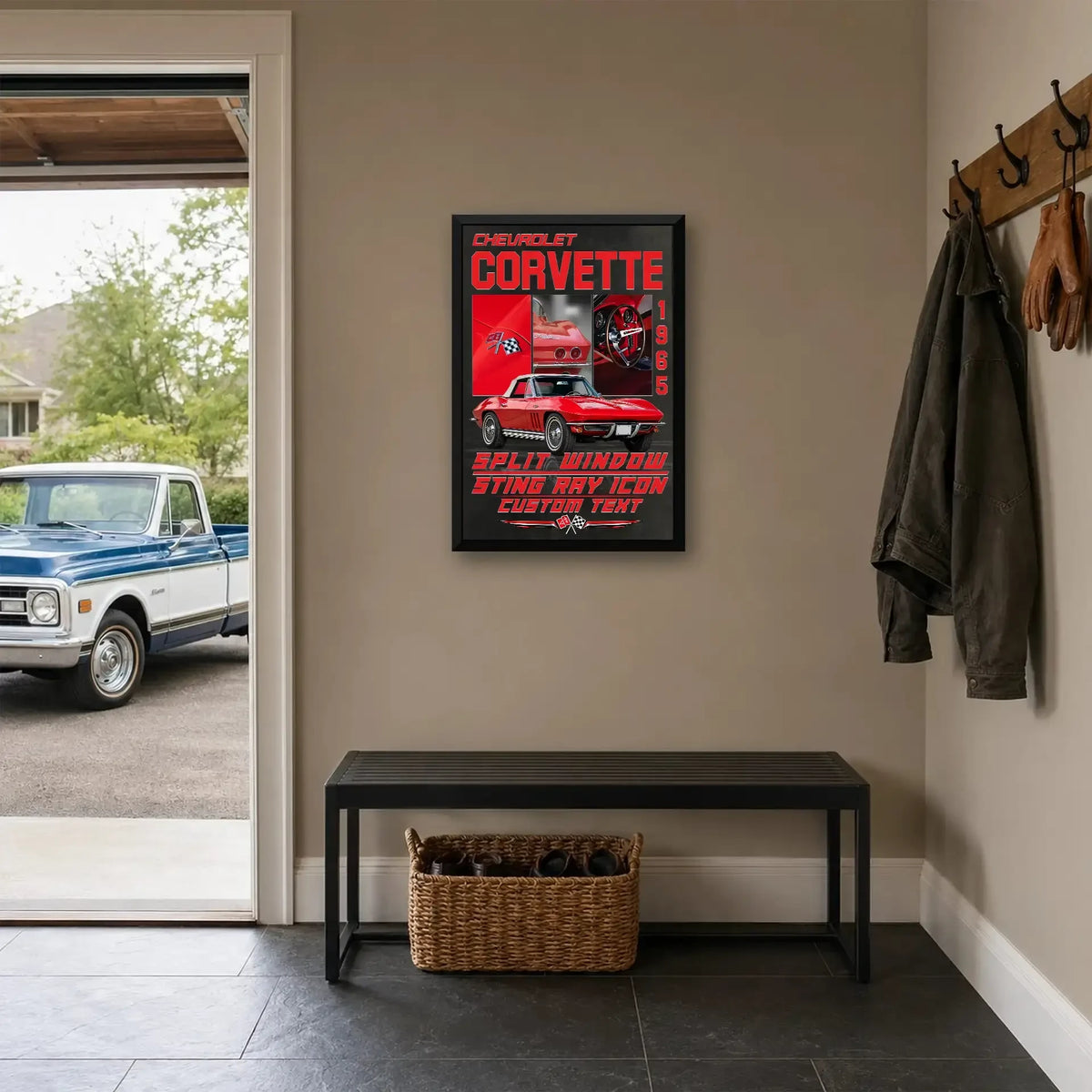 Personalized 1965 Corvette Sports Car Canvas Wall Art