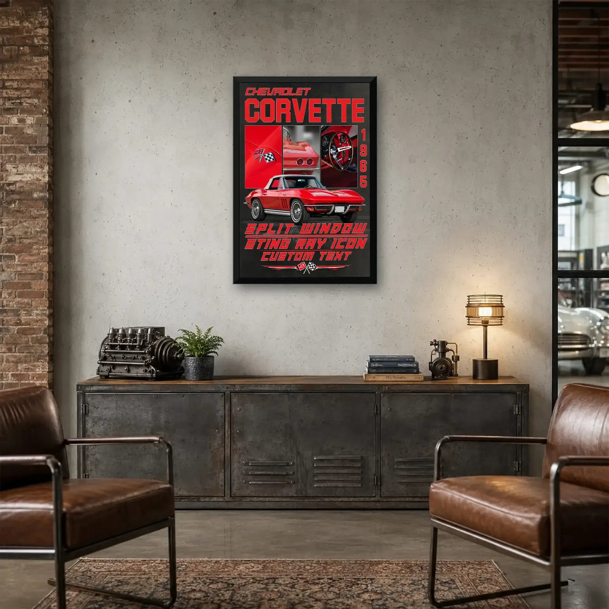 Personalized 1965 Corvette Sports Car Canvas Wall Art