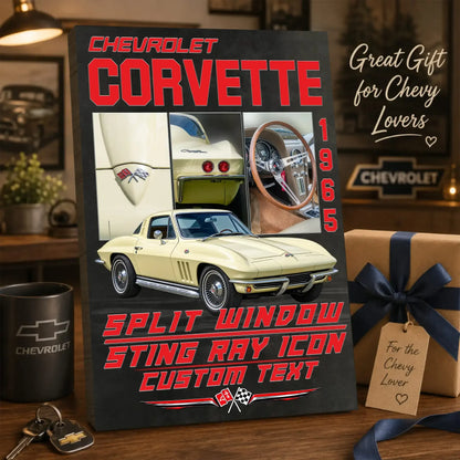 Personalized 1965 Corvette Sports Car Canvas Wall Art