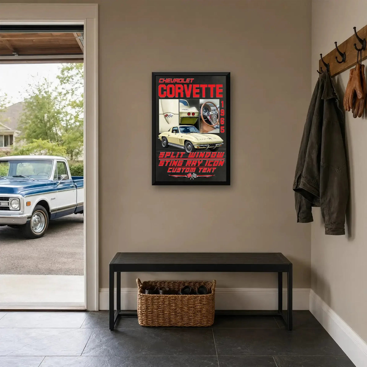 Personalized 1965 Corvette Sports Car Canvas Wall Art