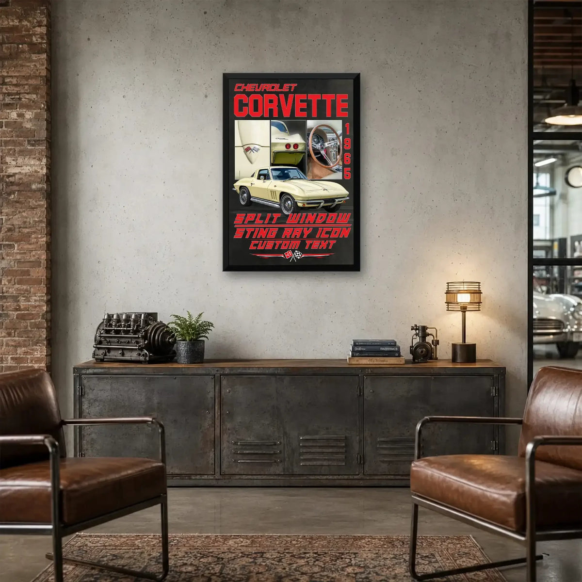 Personalized 1965 Corvette Sports Car Canvas Wall Art