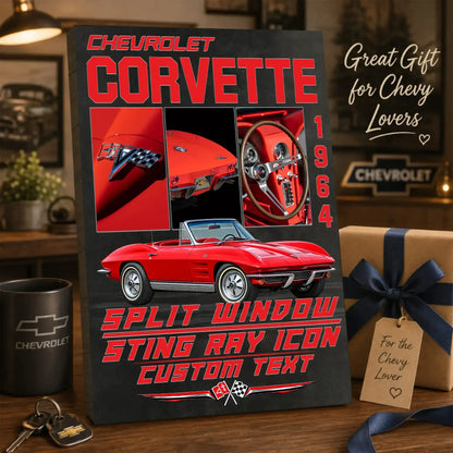 Personalized 1964 Corvette Sports Car Canvas Wall Art